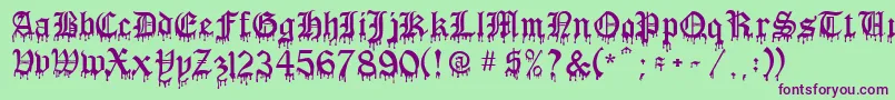 Bloodrac Font – Purple Fonts on Green Background