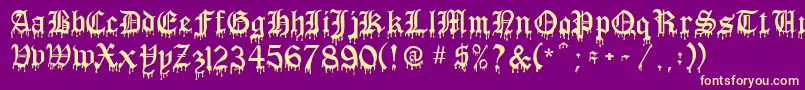 Bloodrac Font – Yellow Fonts on Purple Background