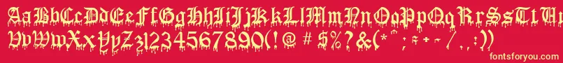 Bloodrac Font – Yellow Fonts on Red Background