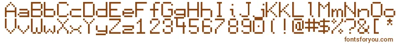 Display-fontti – ruskeat fontit valkoisella taustalla