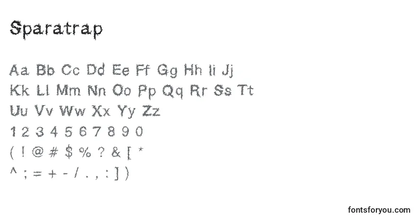 Czcionka Sparatrap – alfabet, cyfry, specjalne znaki
