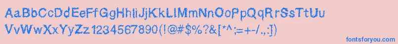 Sparatrap Font – Blue Fonts on Pink Background