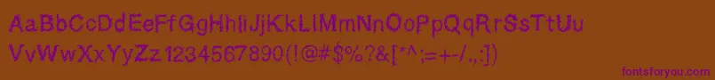 Sparatrap Font – Purple Fonts on Brown Background