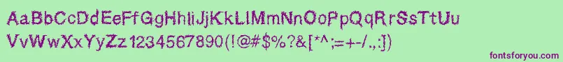 Sparatrap Font – Purple Fonts on Green Background