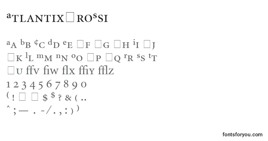 A fonte AtlantixProSsi – alfabeto, números, caracteres especiais
