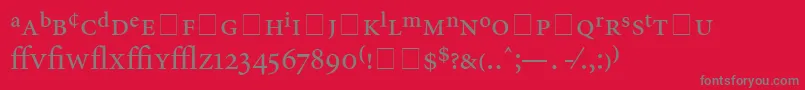 フォントAtlantixProSsi – 赤い背景に灰色の文字