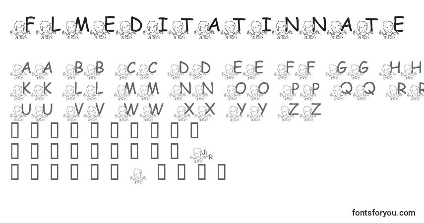 Schriftart FlMeditatinNate – Alphabet, Zahlen, spezielle Symbole