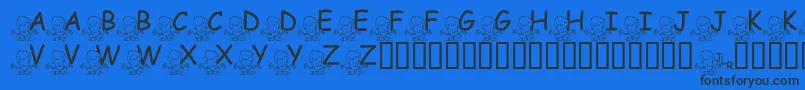 FlMeditatinNate Font – Black Fonts on Blue Background