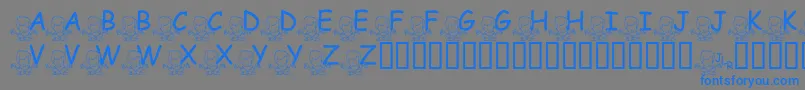 FlMeditatinNate-fontti – siniset fontit harmaalla taustalla