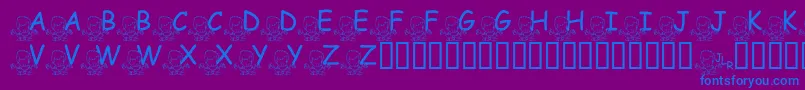 FlMeditatinNate-Schriftart – Blaue Schriften auf violettem Hintergrund