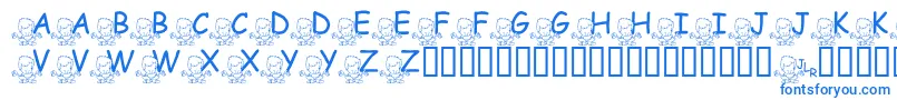 FlMeditatinNate Font – Blue Fonts on White Background