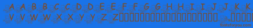 FlMeditatinNate Font – Brown Fonts on Blue Background