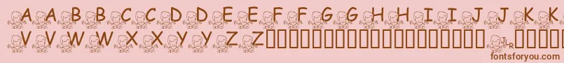 Шрифт FlMeditatinNate – коричневые шрифты на розовом фоне