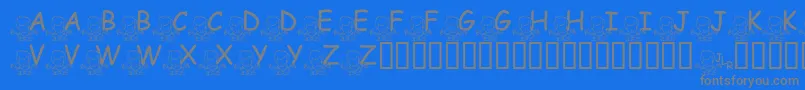 FlMeditatinNate-Schriftart – Graue Schriften auf blauem Hintergrund