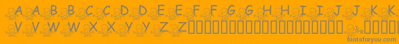 FlMeditatinNate-Schriftart – Graue Schriften auf orangefarbenem Hintergrund