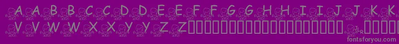 FlMeditatinNate-fontti – harmaat kirjasimet violetilla taustalla