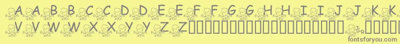 FlMeditatinNate Font – Gray Fonts on Yellow Background