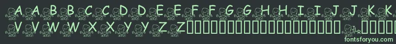 FlMeditatinNate Font – Green Fonts on Black Background