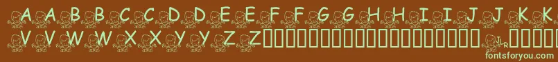 FlMeditatinNate Font – Green Fonts on Brown Background
