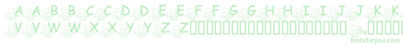 フォントFlMeditatinNate – 白い背景に緑のフォント