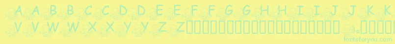 FlMeditatinNate Font – Green Fonts on Yellow Background