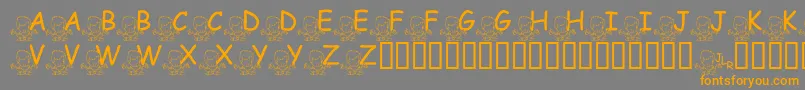 FlMeditatinNate-Schriftart – Orangefarbene Schriften auf grauem Hintergrund
