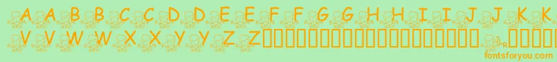 Шрифт FlMeditatinNate – оранжевые шрифты на зелёном фоне