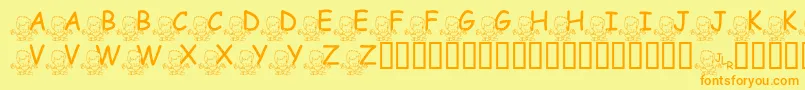 FlMeditatinNate Font – Orange Fonts on Yellow Background