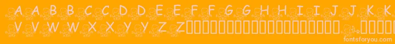 フォントFlMeditatinNate – オレンジの背景にピンクのフォント