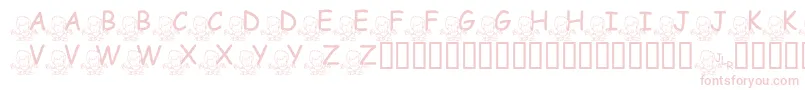 FlMeditatinNate-fontti – vaaleanpunaiset fontit valkoisella taustalla