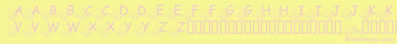 FlMeditatinNate Font – Pink Fonts on Yellow Background