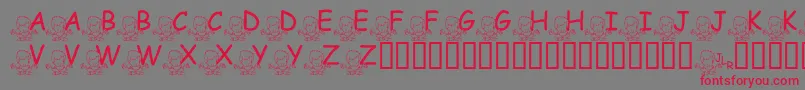 Шрифт FlMeditatinNate – красные шрифты на сером фоне