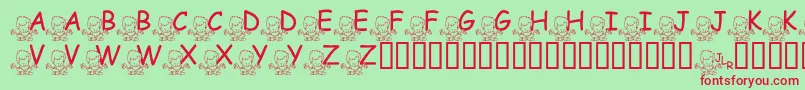 FlMeditatinNate Font – Red Fonts on Green Background