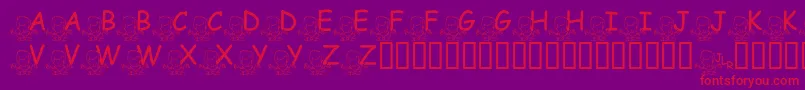 Шрифт FlMeditatinNate – красные шрифты на фиолетовом фоне