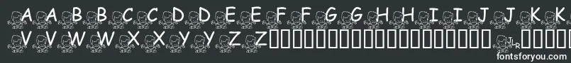 FlMeditatinNate-fontti – valkoiset fontit mustalla taustalla