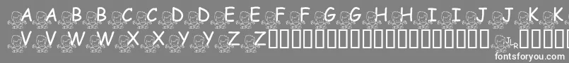 FlMeditatinNate-Schriftart – Weiße Schriften auf grauem Hintergrund