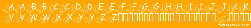 フォントFlMeditatinNate – オレンジの背景に白い文字