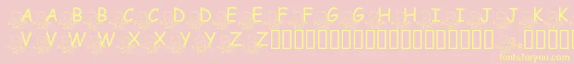 FlMeditatinNate-Schriftart – Gelbe Schriften auf rosa Hintergrund
