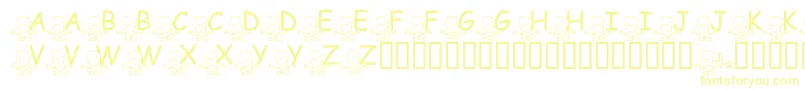 フォントFlMeditatinNate – 白い背景に黄色の文字
