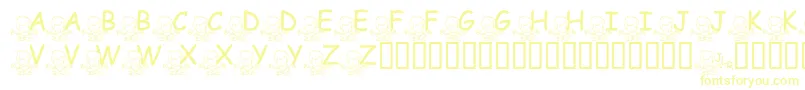 FlMeditatinNate Font – Yellow Fonts on White Background