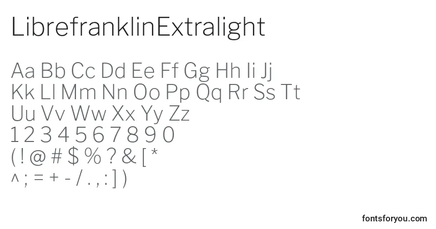 Шрифт LibrefranklinExtralight (109718) – алфавит, цифры, специальные символы
