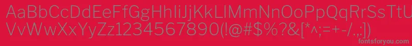 LibrefranklinExtralight Font – Gray Fonts on Red Background