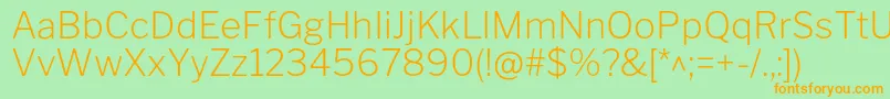 LibrefranklinExtralight Font – Orange Fonts on Green Background