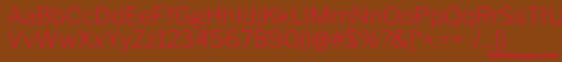 LibrefranklinExtralight Font – Red Fonts on Brown Background