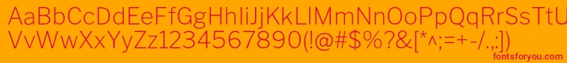 LibrefranklinExtralight Font – Red Fonts on Orange Background