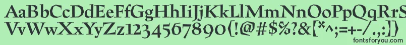 フォントPreissigtextBold – 緑の背景に黒い文字