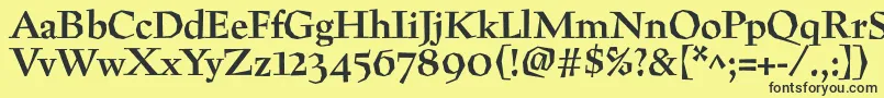 PreissigtextBold Font – Black Fonts on Yellow Background