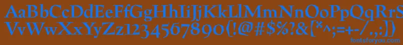 Шрифт PreissigtextBold – синие шрифты на коричневом фоне