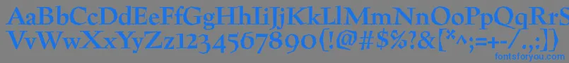 フォントPreissigtextBold – 灰色の背景に青い文字