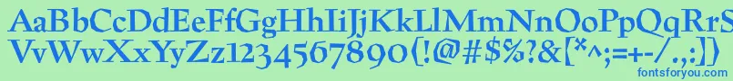 フォントPreissigtextBold – 青い文字は緑の背景です。